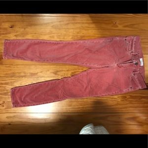 Blush colored velvety pants